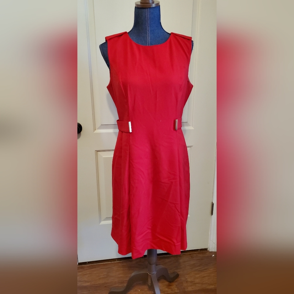 Lady in Red Calvin Klein Pencil dress